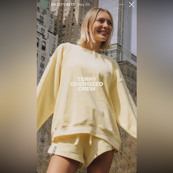 NWT daily drills Terry Oversized Crew in color Butter- sold out online! - Picture 5 of 5